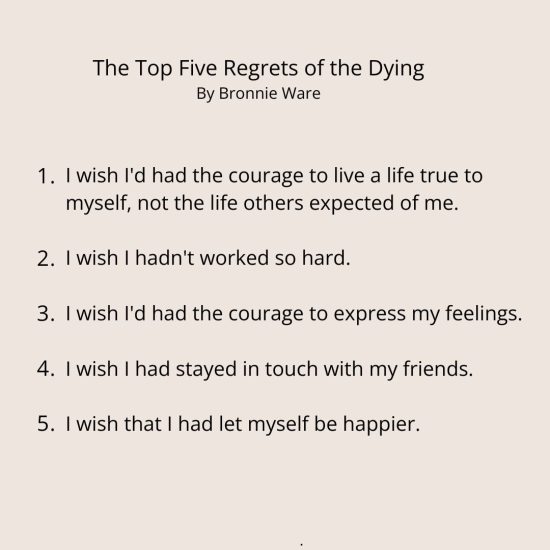 Top 5 Regrets